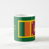 スリランカ国旗の地図聖なる書物、 経典緑 コーヒーマグカップ (中央)