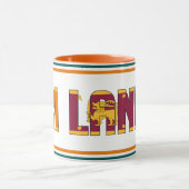 スリランカ国旗の愛国的コーヒー マグカップ (中央)