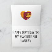 スリランカ国旗の愛国的誕生日 カード (内部)