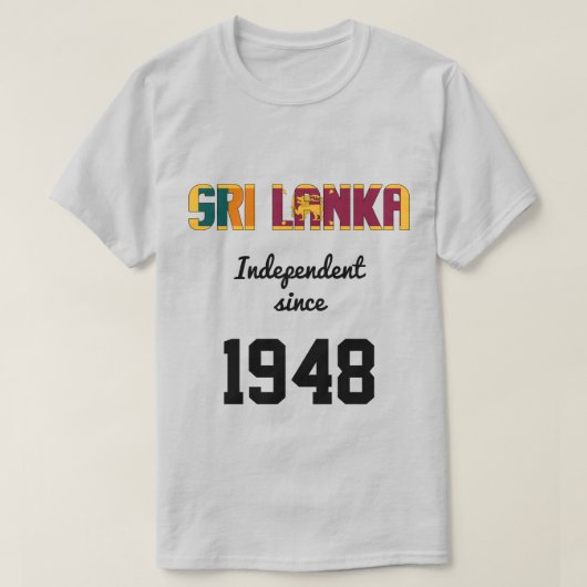 スリランカ国旗の独立性お祝い Tシャツ (デザイン正面)