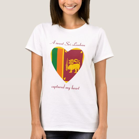 スリランカ国旗スウィートハートTシャツ Tシャツ (正面)