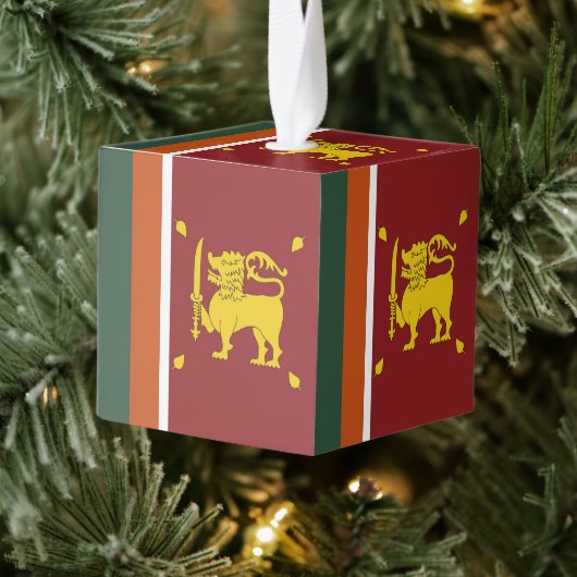 スリランカ国旗 キューブオーナメント (ツリー)