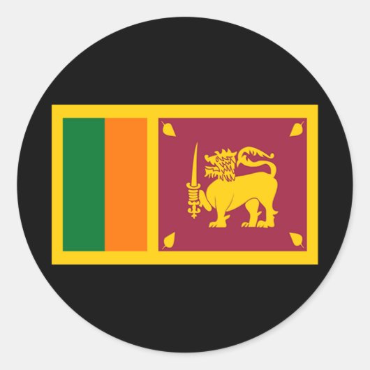 スリランカ国旗 ラウンドシール (正面)