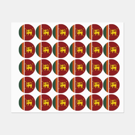 スリランカ国旗 ラベル (シート)