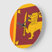 スリランカ国旗 ラージ壁時計 (傾斜)