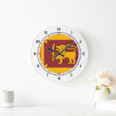 スリランカ国旗 ラージ壁時計 (ホーム)