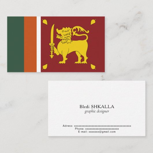 スリランカ国旗 名刺 (正面/裏面)