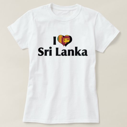 スリランカ国旗Tシャツ 大好き Tシャツ (デザイン正面)
