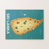 スリランカ地図の旅行ポスター ジグソーパズル (横)