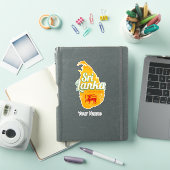 スリランカ地図ヴィンテージホリデー島の土産 シール (iPadカバー)