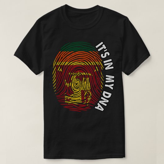 スリランカ私のDNAでスリランカ国旗スリランカ Tシャツ (デザイン正面)