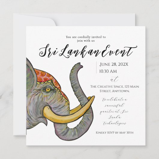 スリランカ芸術的デザイン セーブザデート (正面)