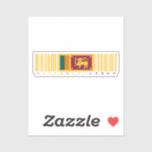 スリランカ製バーコードフラグデザイン シール (シート)