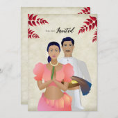 スリランカ・シンハラ新年 招待状 (正面/裏面)