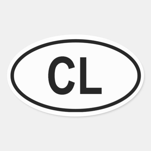 スリランカ「CL」 楕円形シール (正面)