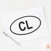 スリランカ「CL」 楕円形シール (封筒)
