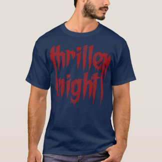 スリラーナイトハロウィーンミュージックタイポグラフィ Tシャツ