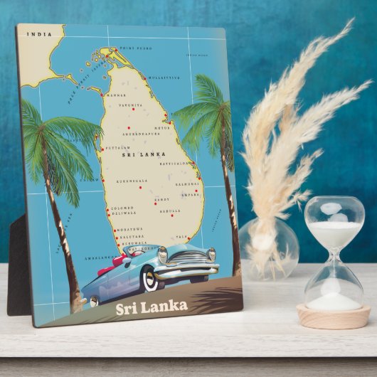 スリラ図解入りの、写真付きのンカの地図 フォトプラーク (側面)