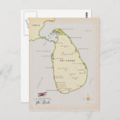 スリラ図解入りの、写真付きのンカの地図 ポストカード (正面/裏面)