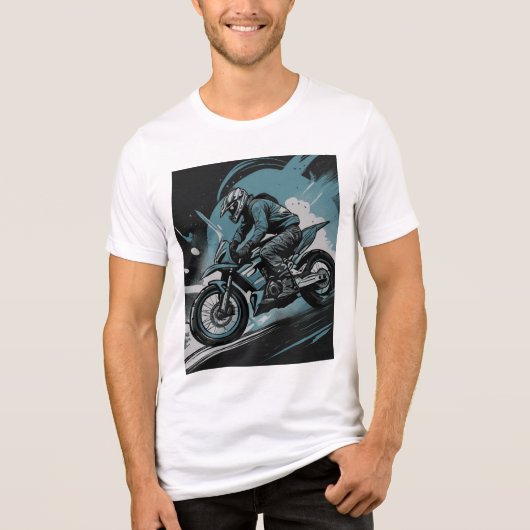 スリリングなオフロードオートバイライダー トライブレンドＴシャツ (正面)