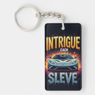 🏎️ スリリングなスポーツカーコミックエナジーTシャツ キーホルダー