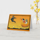 スリリングなハロウィンを！グリーティングカード カード (黄色い花)