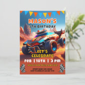 スリリングなレーストラックの誕生日パーティー 招待状 (スタンド正面)