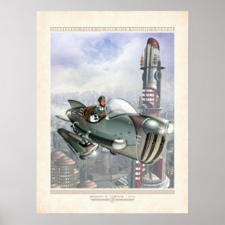 スリリングな物語: Gwen in Her Hepmobile (18x24") ポスター
