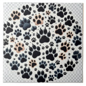 スリリングな色の犬違うを使ったポープリント タイル (正面)