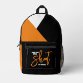 スリルおもしろいにシャットバグを撃つ プリントバックパック (正面)