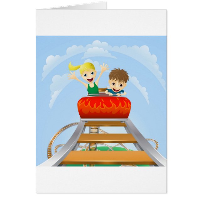 スリル満点のジェットコースターの乗車 (正面)