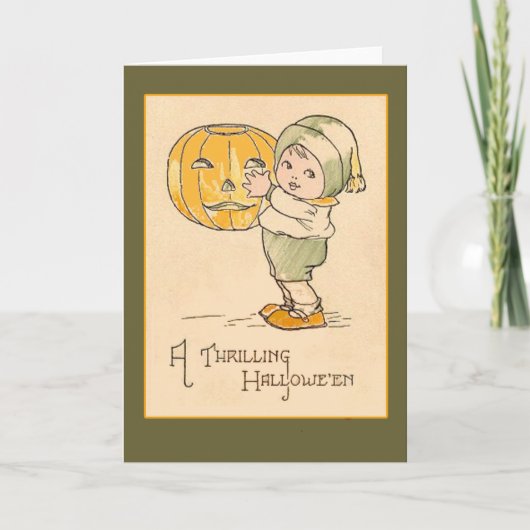 スリル満点のハロウィンのヴィンテージの芸術カード カード (正面)