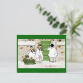 スリル・ヴィンテージ・クリスマスに登場する3人の女の子と豚 シーズンポストカード (スタンド正面)