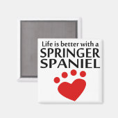 スリンガーのスパニエル犬は命が伸びる マグネット (正面/裏面)
