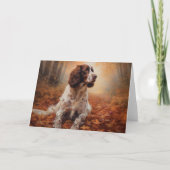 スリンガースパニエル犬イン紅葉秋インスパイア カード (正面)