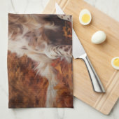 スリンガースパニエル犬イン紅葉秋インスパイア キッチンタオル (四つ折り)