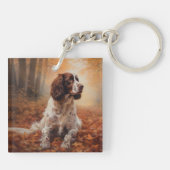 スリンガースパニエル犬イン紅葉秋インスパイア キーホルダー (裏面)