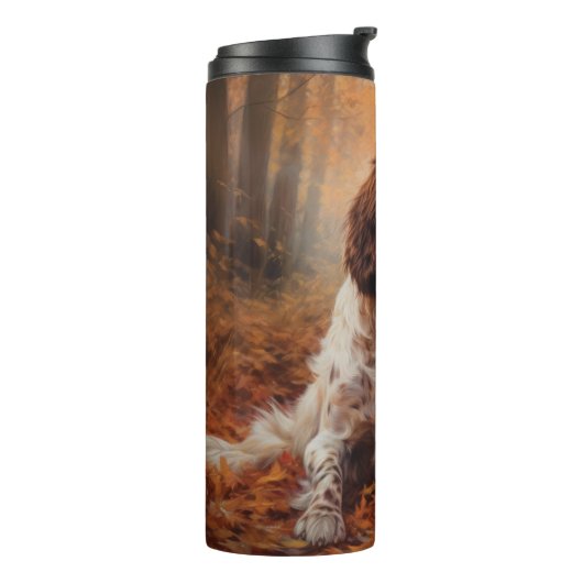 スリンガースパニエル犬イン紅葉秋インスパイア タンブラー (回転左)