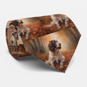 スリンガースパニエル犬イン紅葉秋インスパイア ネクタイ (ロール)