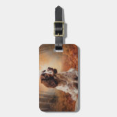 スリンガースパニエル犬イン紅葉秋インスパイア ラゲッジタグ (正面縦)