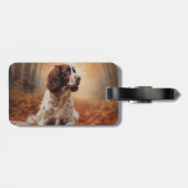 スリンガースパニエル犬イン紅葉秋インスパイア ラゲッジタグ (裏面横)