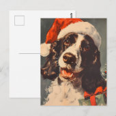 スリンガースパニエル犬クリスマス ポストカード (正面/裏面)