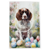 スリンガースパニエル犬ドッグイースターエッグホリデー ミディアムペーパーバッグ (正面)