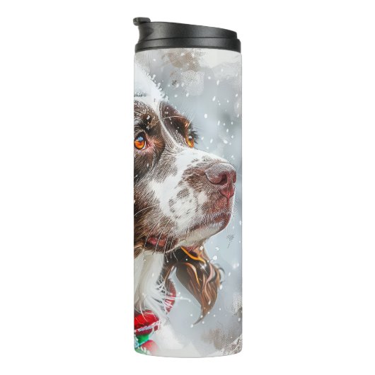 スリンガースパニエル犬ドッグクリスマスフェスティバル タンブラー (回転右)