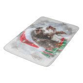 スリンガースパニエル犬ドッグクリスマスフェスティバル バスマット (アングル)