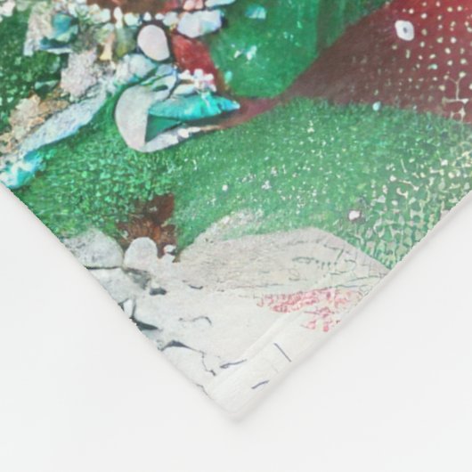 スリンガースパニエル犬ドッグクリスマスフェスティバル フリースブランケット (角)