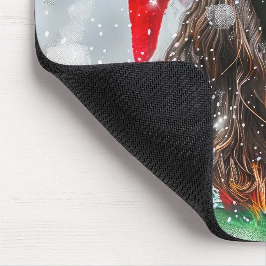 スリンガースパニエル犬ドッグクリスマスフェスティバル マウスパッド (コーナー)