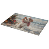 スリンガースパニエル犬ドッグクリスマスヴィンテージビーチ カッティングボード (角)