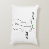 スリンキーブラックキャットニャーニャーカスタム文字グリーンアイズ アクセントクッション (裏面(縦))