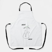 スリンキーブラックキャットニャーニャーカスタム文字グリーンアイズ エプロン (正面)